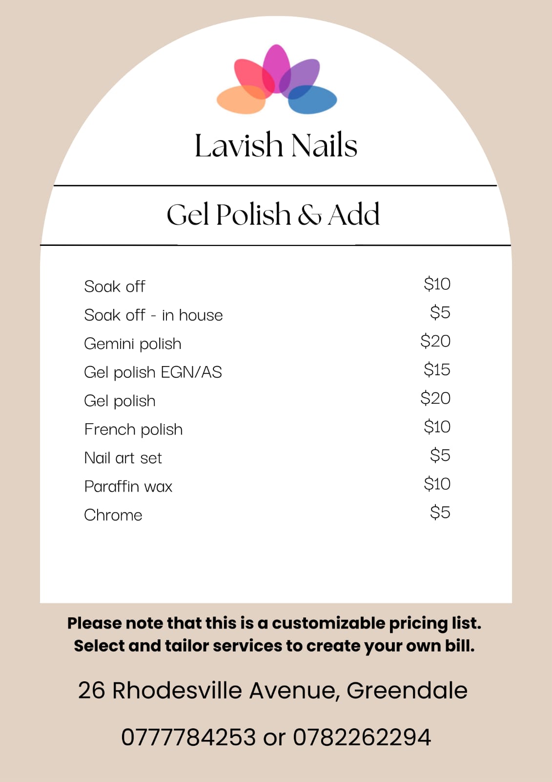 Nails Pricelist 3